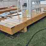 Wooden deck under-construction
