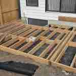 Wooden backyerd deck