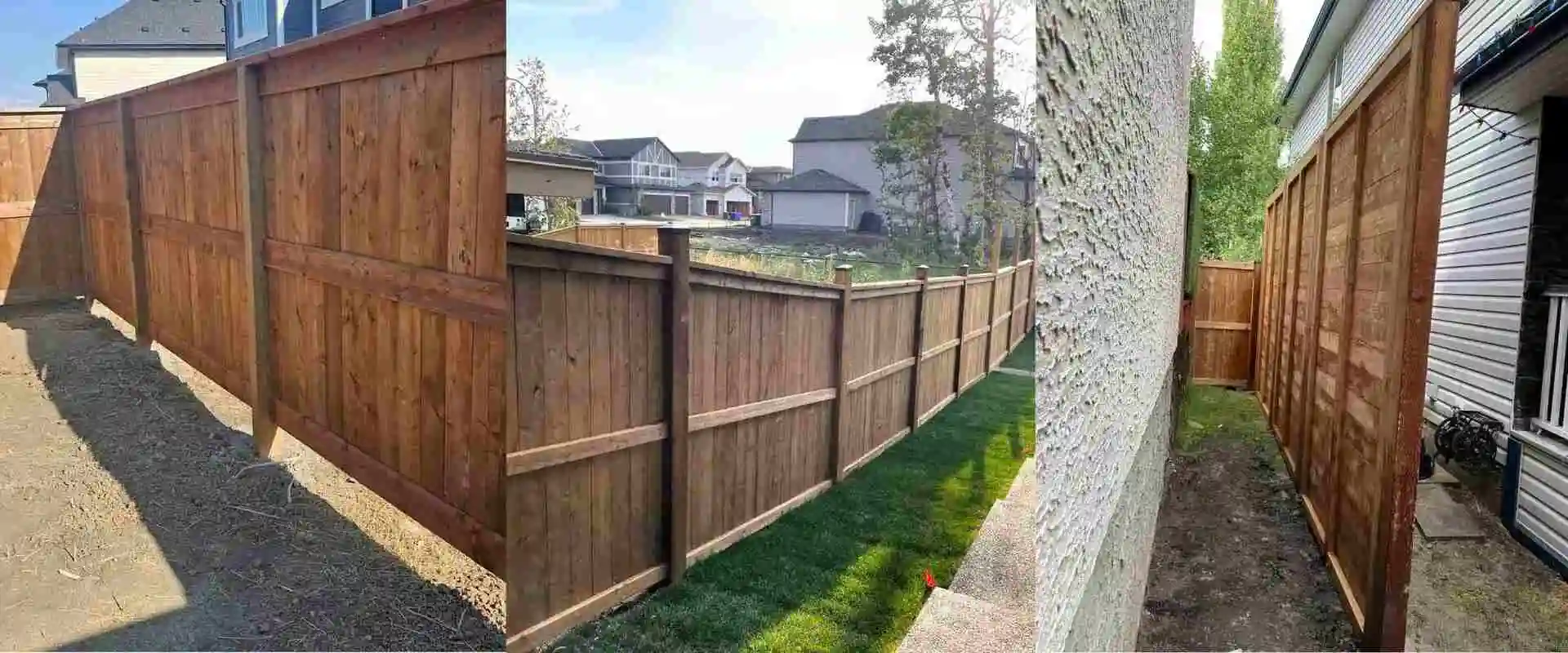 Landscaping company installing new sod lawn with soil grading and finished backyard turf